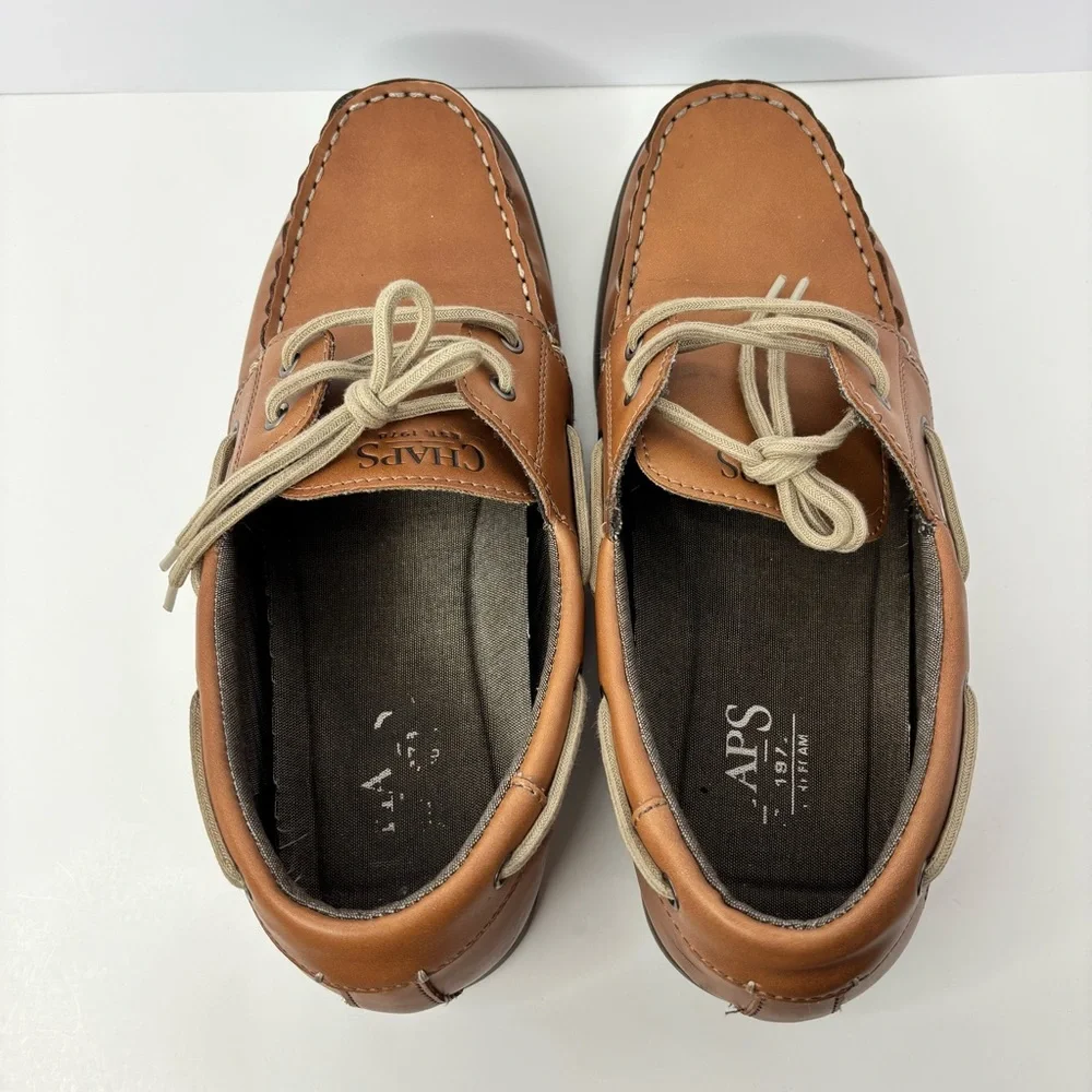 Chaps Boat Shoes Mens 10.5 M Casual Slip On Loafers Brown Fabric Benny Comfort